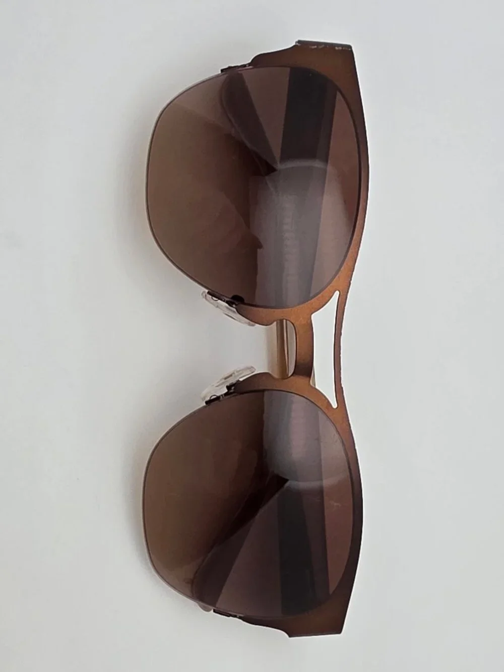 Tory Burch TY6065 326813 Brown Frame Brown Lens Semi Rimless Aviator Sunglasses